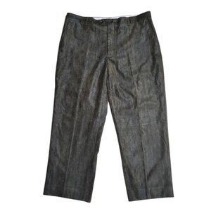 Giorgio Armani Le Collezioni Grey/Green Pants Size 38 Wide. Leather-ish Finish